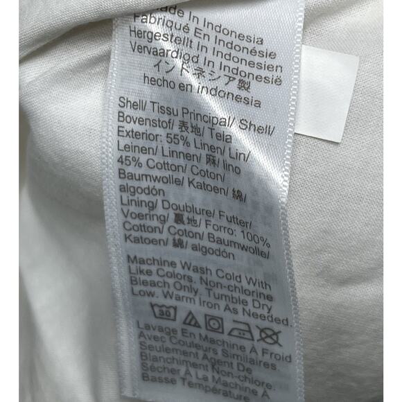 J Crew Striped Linen Blend Vest Womens 10 Ivory Camel Tailored Button V Neck - Picture 6 of 7